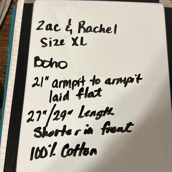 Zac & Rachel brand Size XL Women’s Boho Style Blouse 100% Cotton Like New - Picture 10 of 15